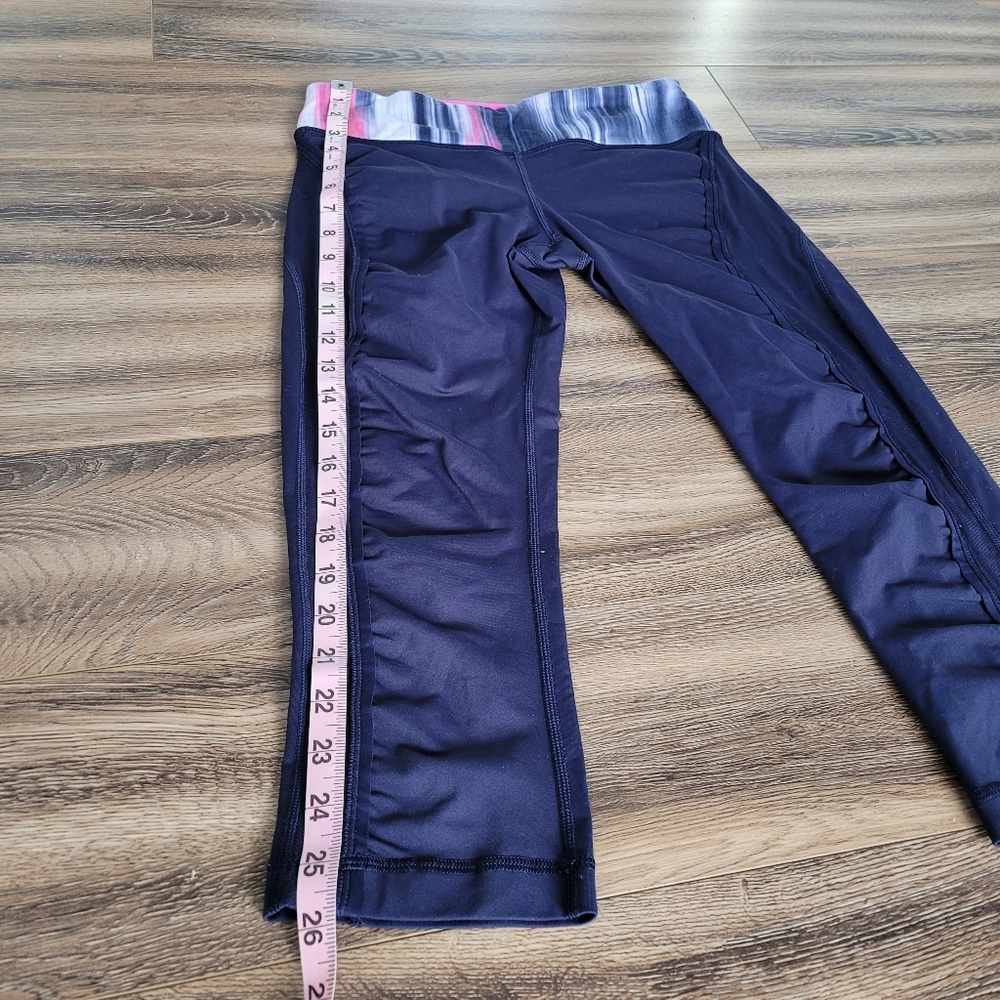 Lululemon Run Fast and Free Crop Capri Leggings Deep Indigo Size 6 Mirage - Picture 12 of 13